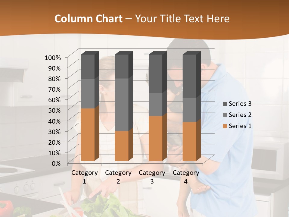 A Man And A Woman Preparing Food In A Kitchen PowerPoint Template
