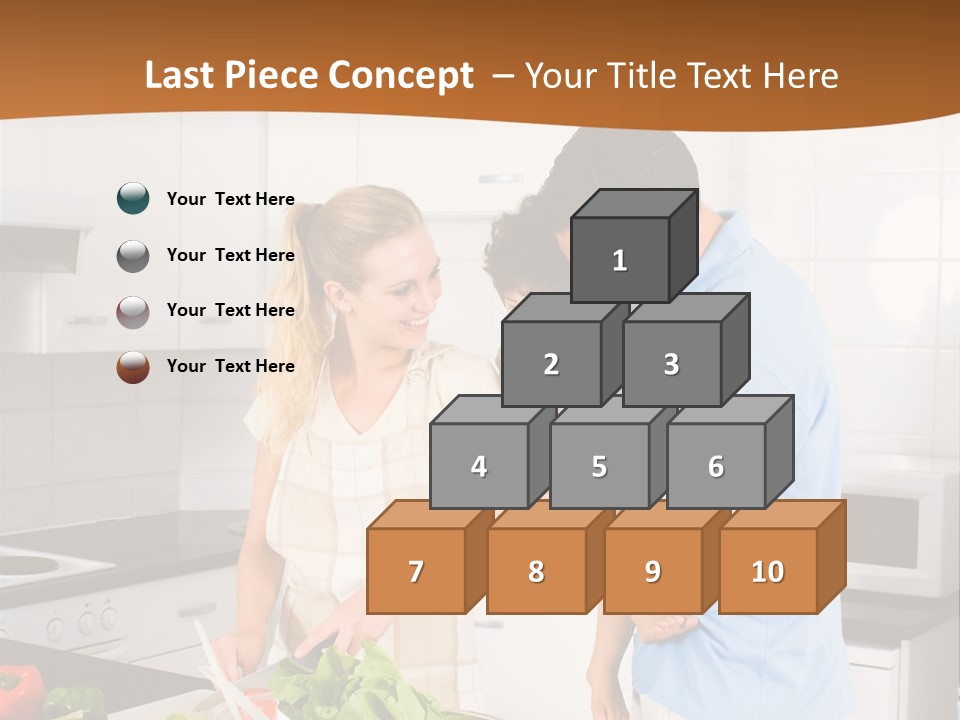 A Man And A Woman Preparing Food In A Kitchen PowerPoint Template