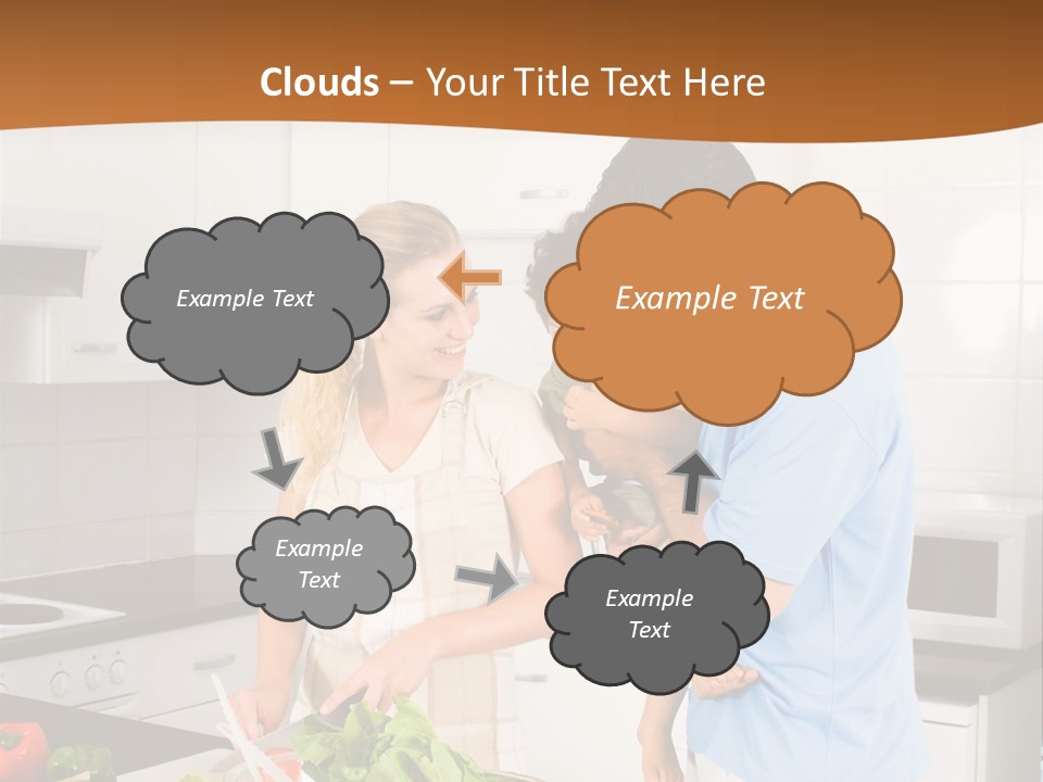 A Man And A Woman Preparing Food In A Kitchen PowerPoint Template