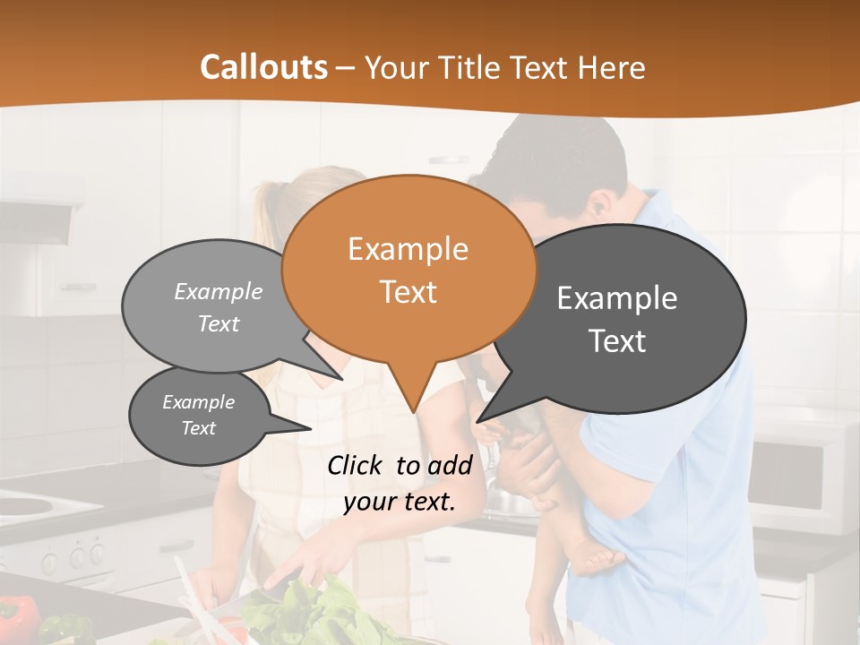A Man And A Woman Preparing Food In A Kitchen PowerPoint Template