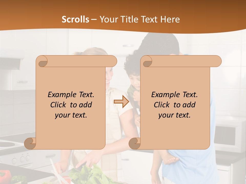 A Man And A Woman Preparing Food In A Kitchen PowerPoint Template
