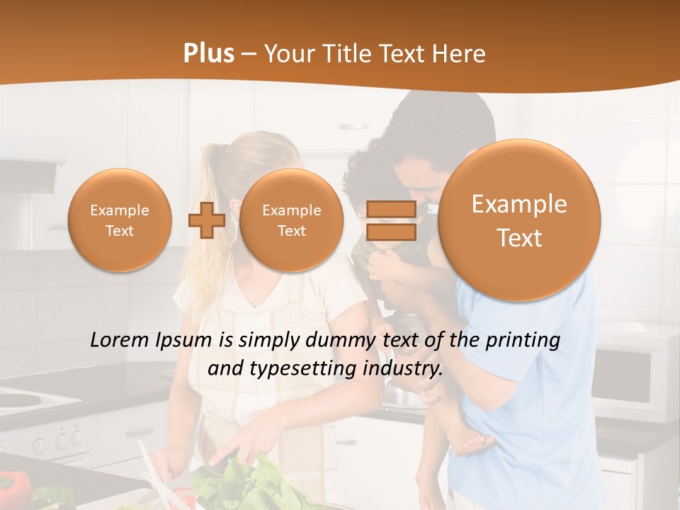 A Man And A Woman Preparing Food In A Kitchen PowerPoint Template