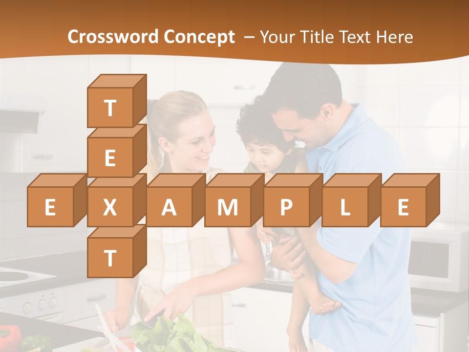 A Man And A Woman Preparing Food In A Kitchen PowerPoint Template