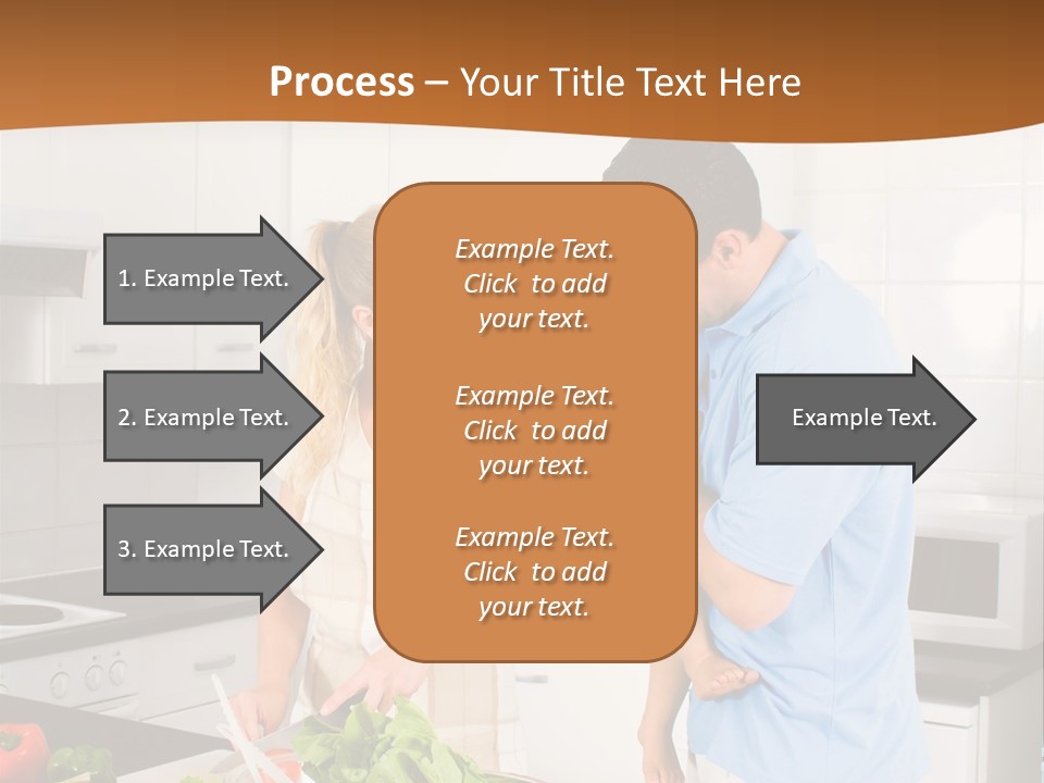 A Man And A Woman Preparing Food In A Kitchen PowerPoint Template