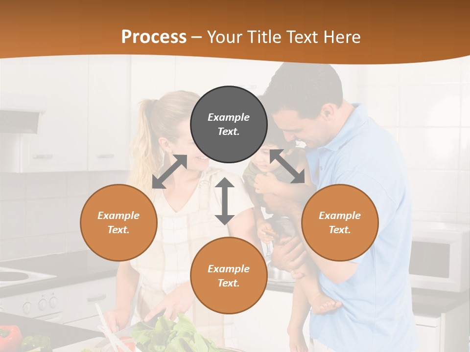 A Man And A Woman Preparing Food In A Kitchen PowerPoint Template