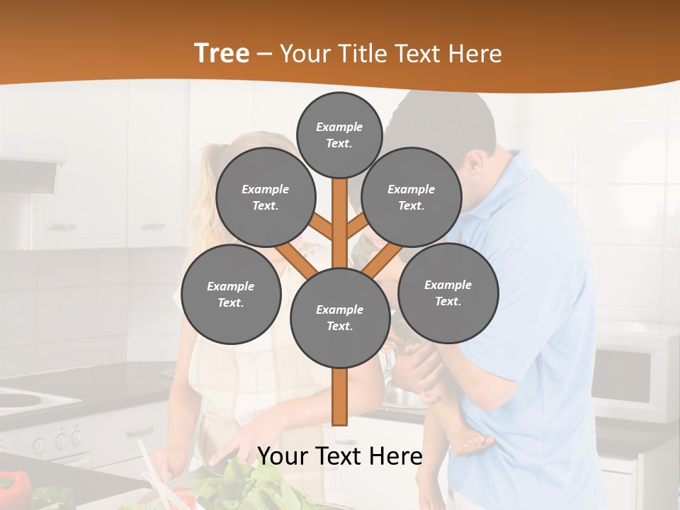 A Man And A Woman Preparing Food In A Kitchen PowerPoint Template