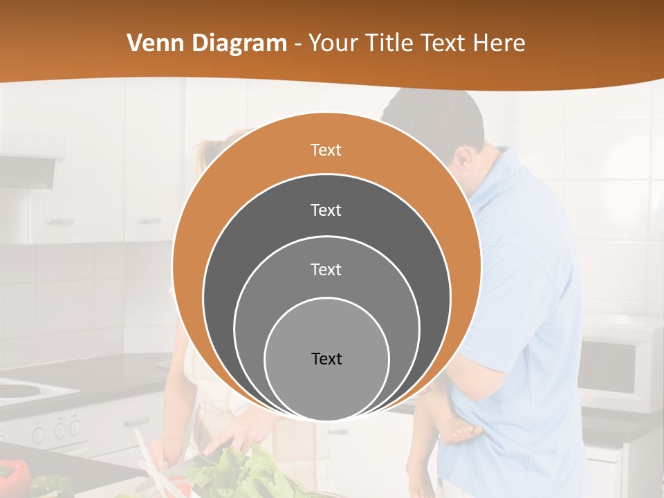 A Man And A Woman Preparing Food In A Kitchen PowerPoint Template
