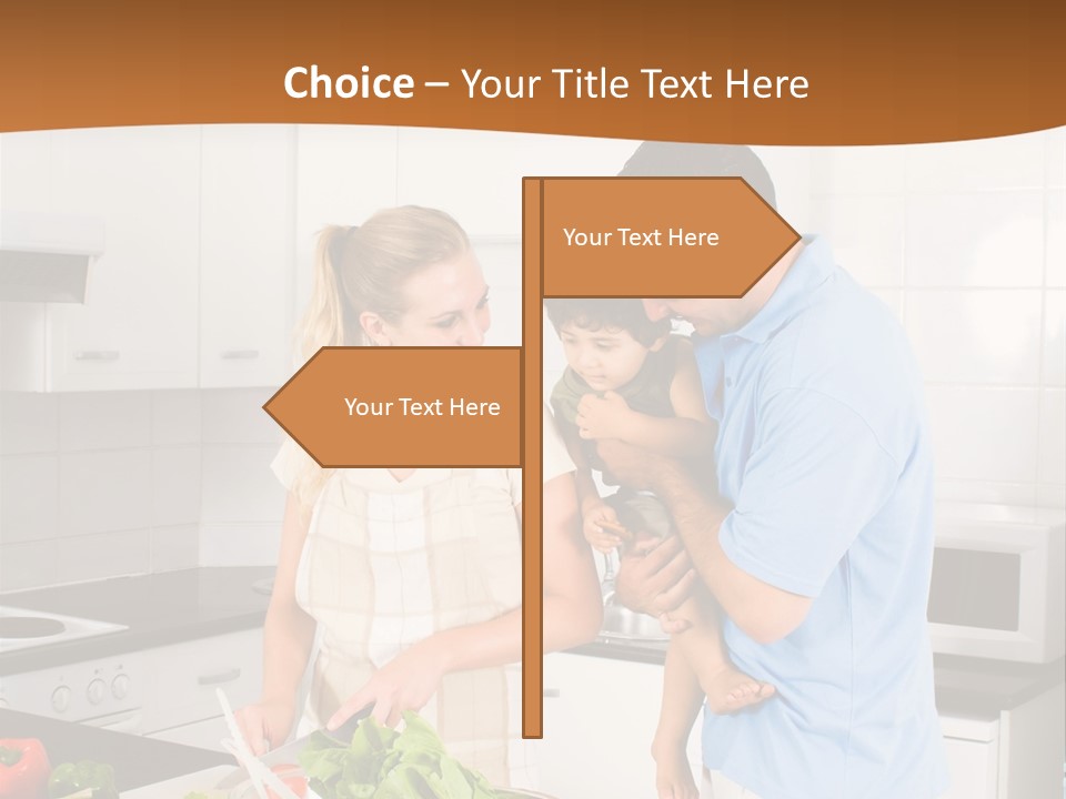 A Man And A Woman Preparing Food In A Kitchen PowerPoint Template