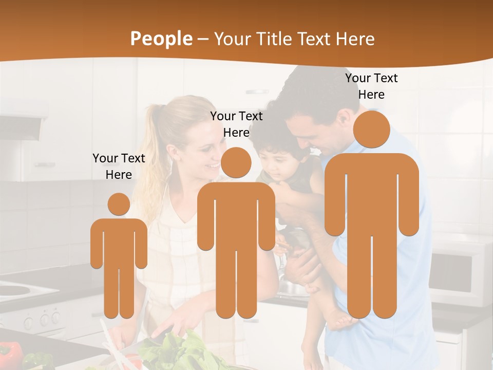 A Man And A Woman Preparing Food In A Kitchen PowerPoint Template