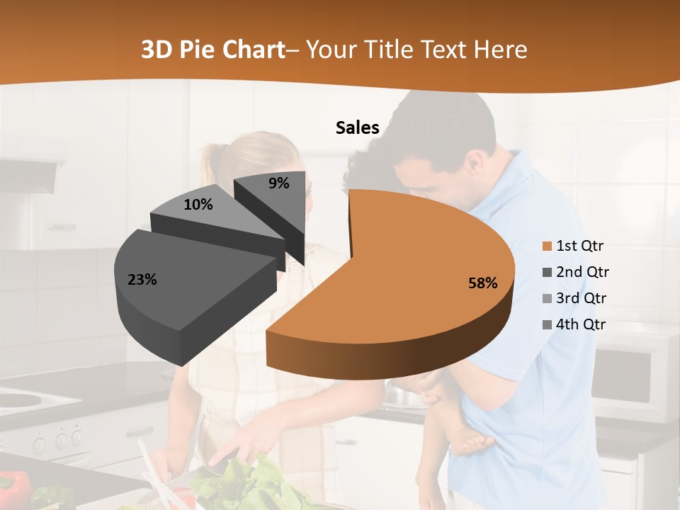 A Man And A Woman Preparing Food In A Kitchen PowerPoint Template