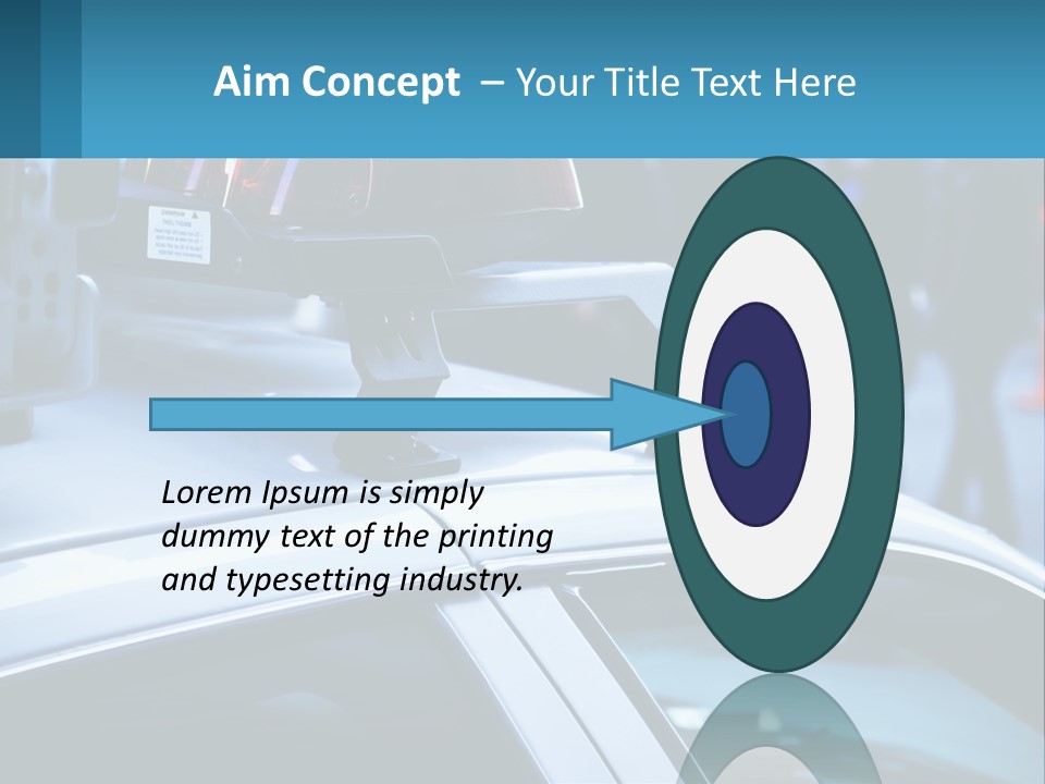 A Police Car With A Red Light On Top Of It PowerPoint Template