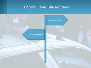 A Police Car With A Red Light On Top Of It PowerPoint Template