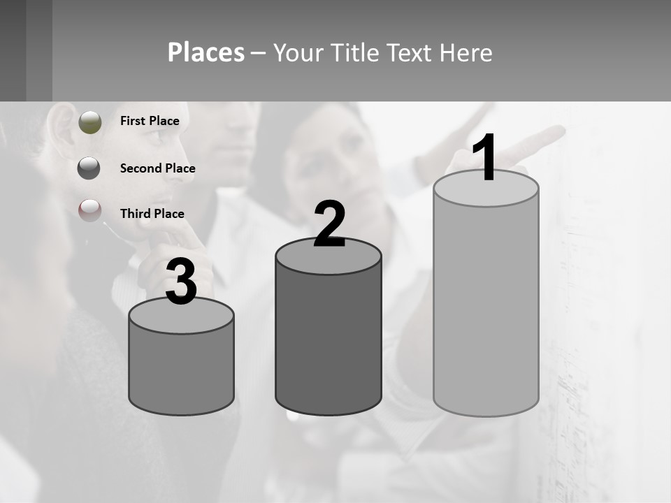 A Group Of People Looking At A Whiteboard PowerPoint Template