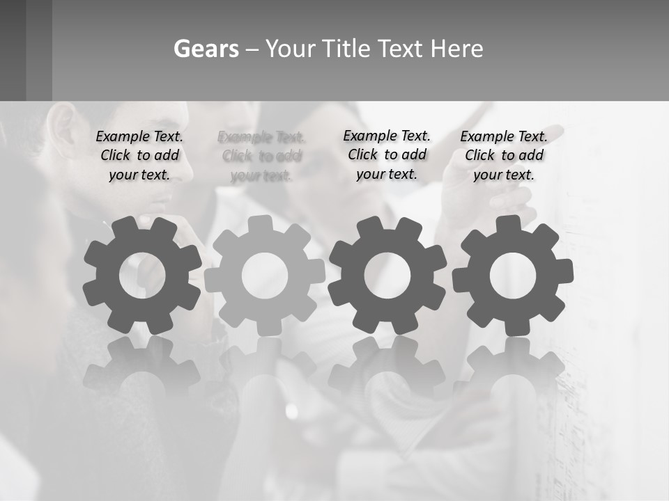 A Group Of People Looking At A Whiteboard PowerPoint Template