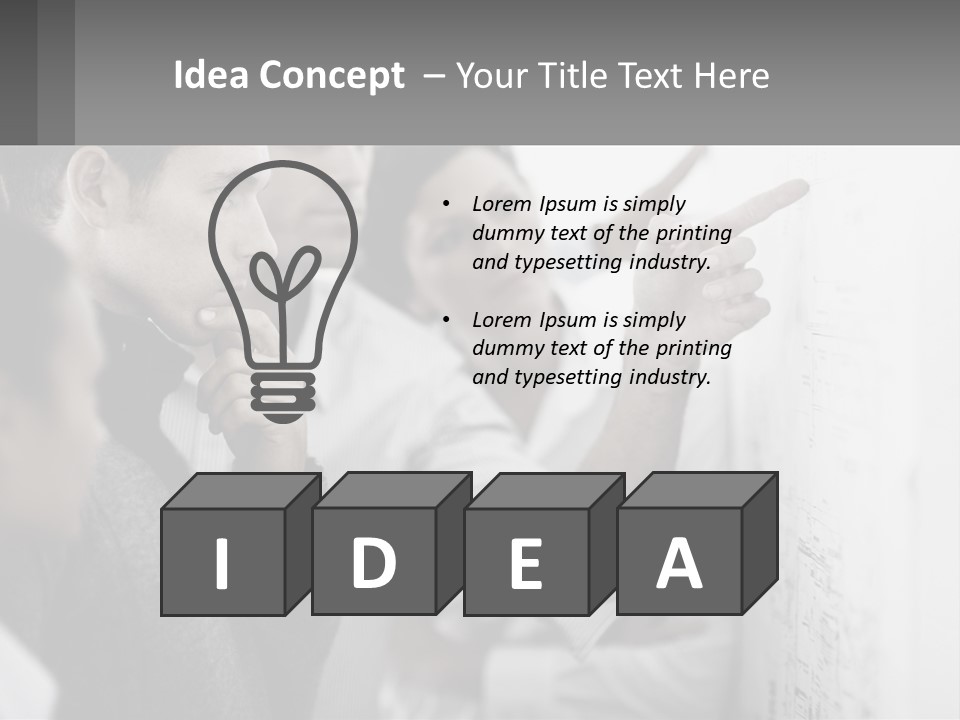 A Group Of People Looking At A Whiteboard PowerPoint Template