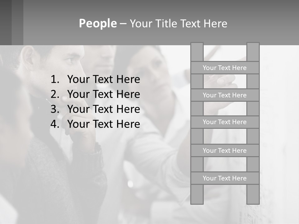 A Group Of People Looking At A Whiteboard PowerPoint Template