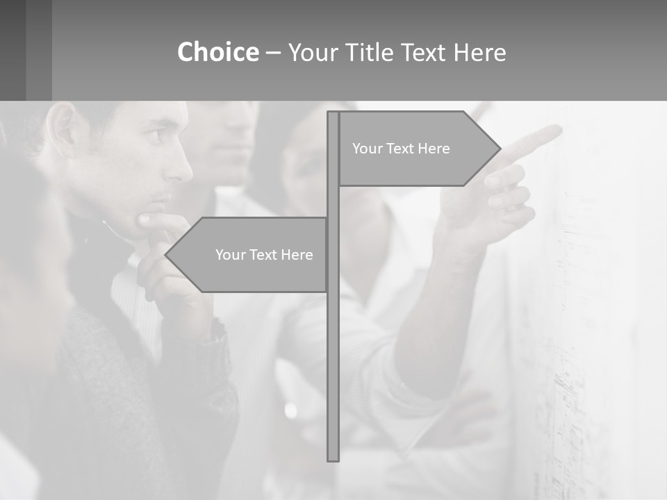 A Group Of People Looking At A Whiteboard PowerPoint Template