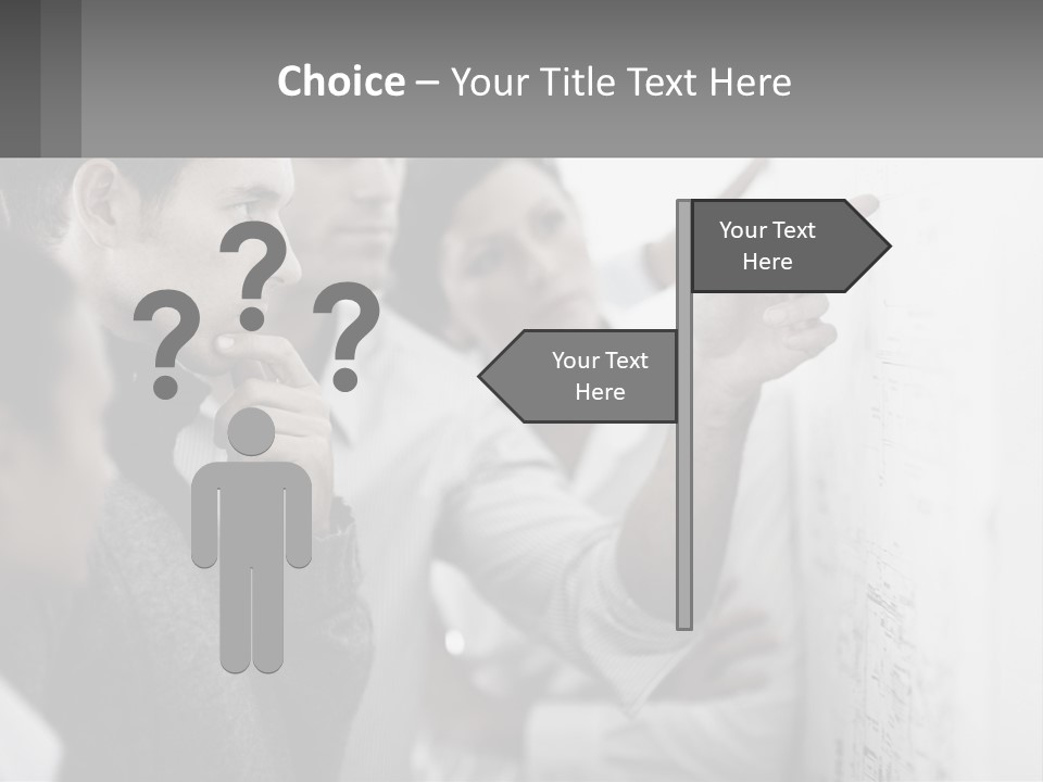 A Group Of People Looking At A Whiteboard PowerPoint Template
