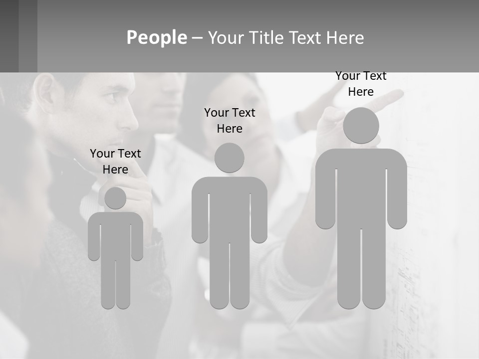 A Group Of People Looking At A Whiteboard PowerPoint Template