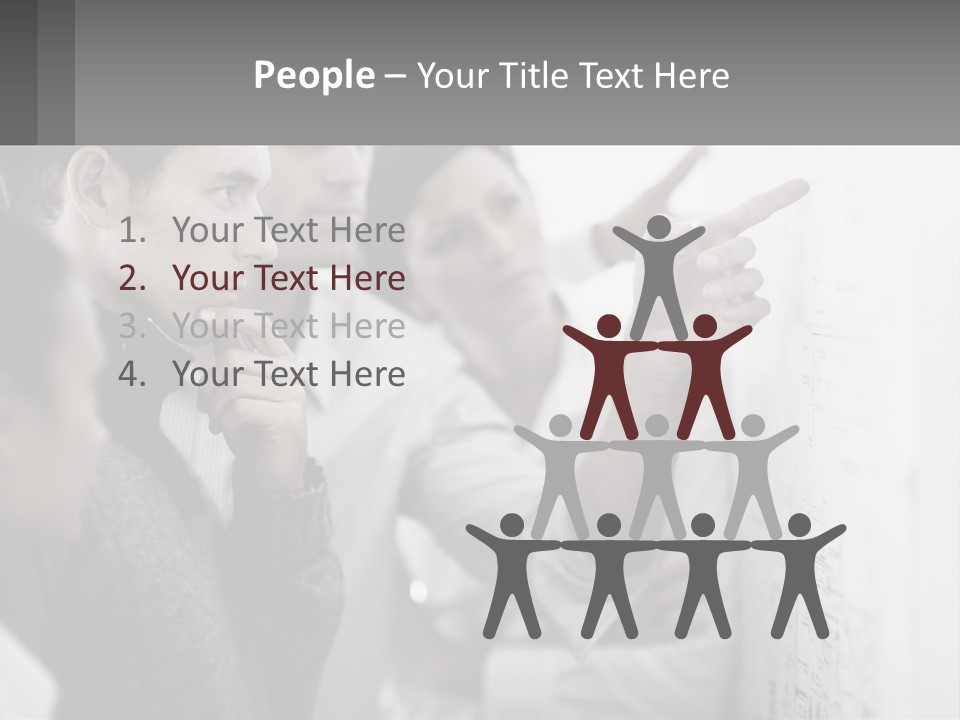 A Group Of People Looking At A Whiteboard PowerPoint Template