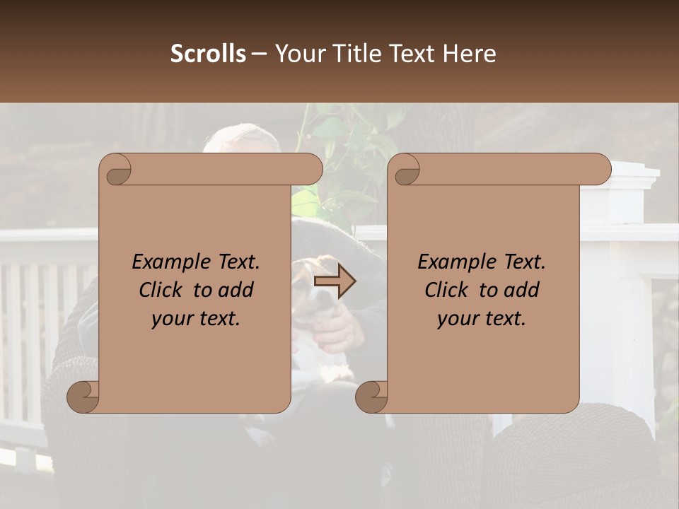 A Man Sitting On A Chair Holding A Dog PowerPoint Template