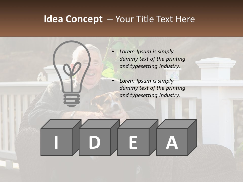 A Man Sitting On A Chair Holding A Dog PowerPoint Template