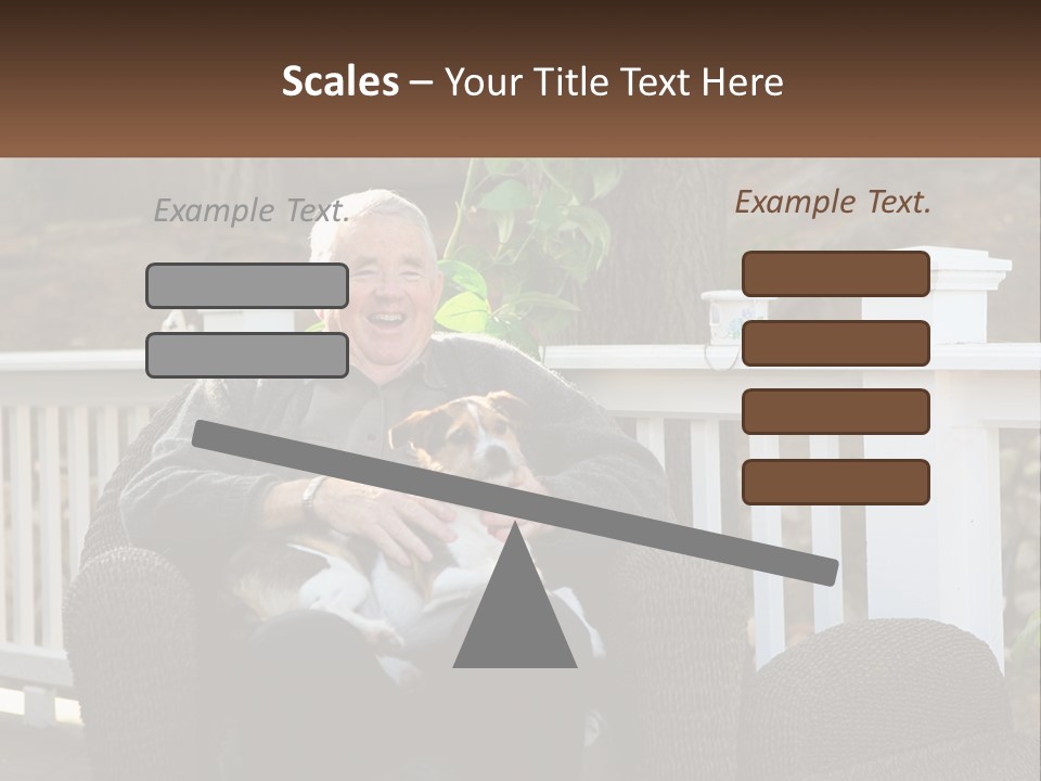 A Man Sitting On A Chair Holding A Dog PowerPoint Template