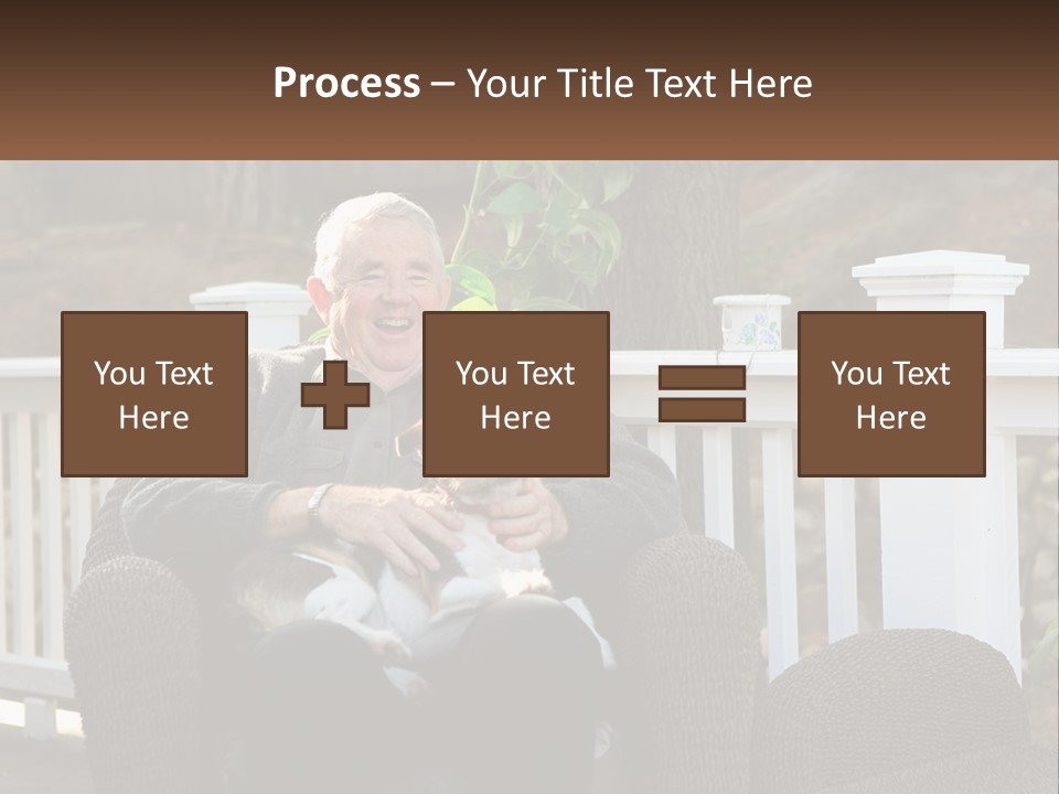 A Man Sitting On A Chair Holding A Dog PowerPoint Template