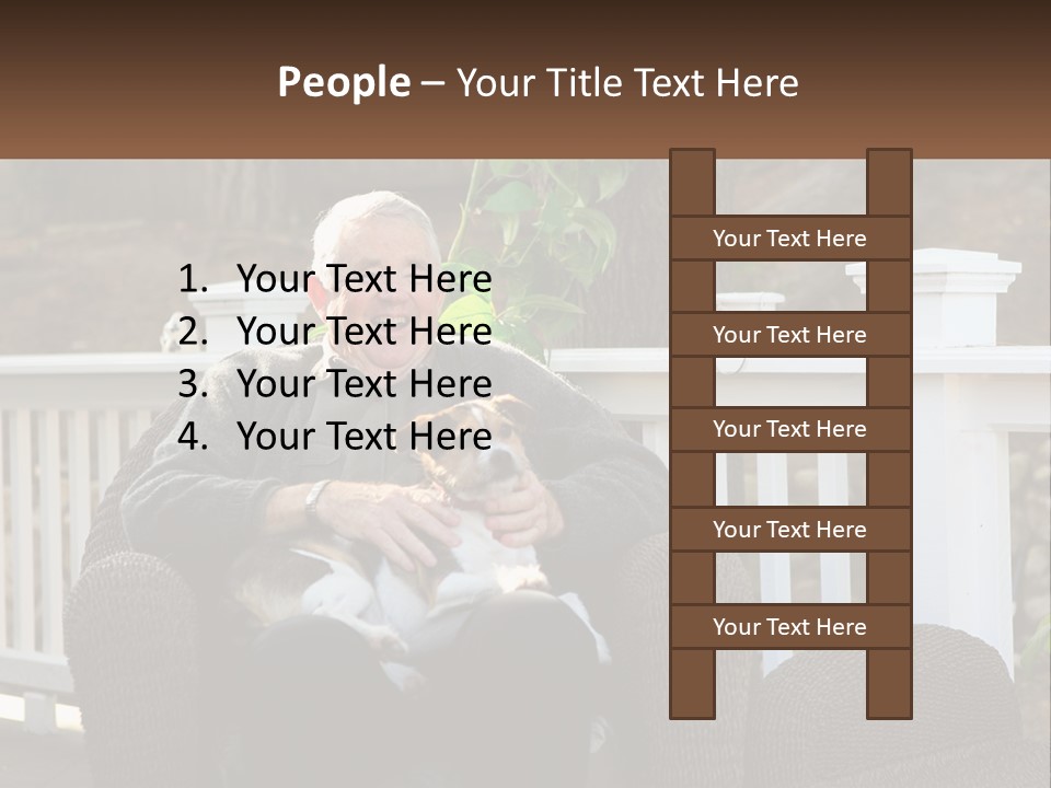 A Man Sitting On A Chair Holding A Dog PowerPoint Template