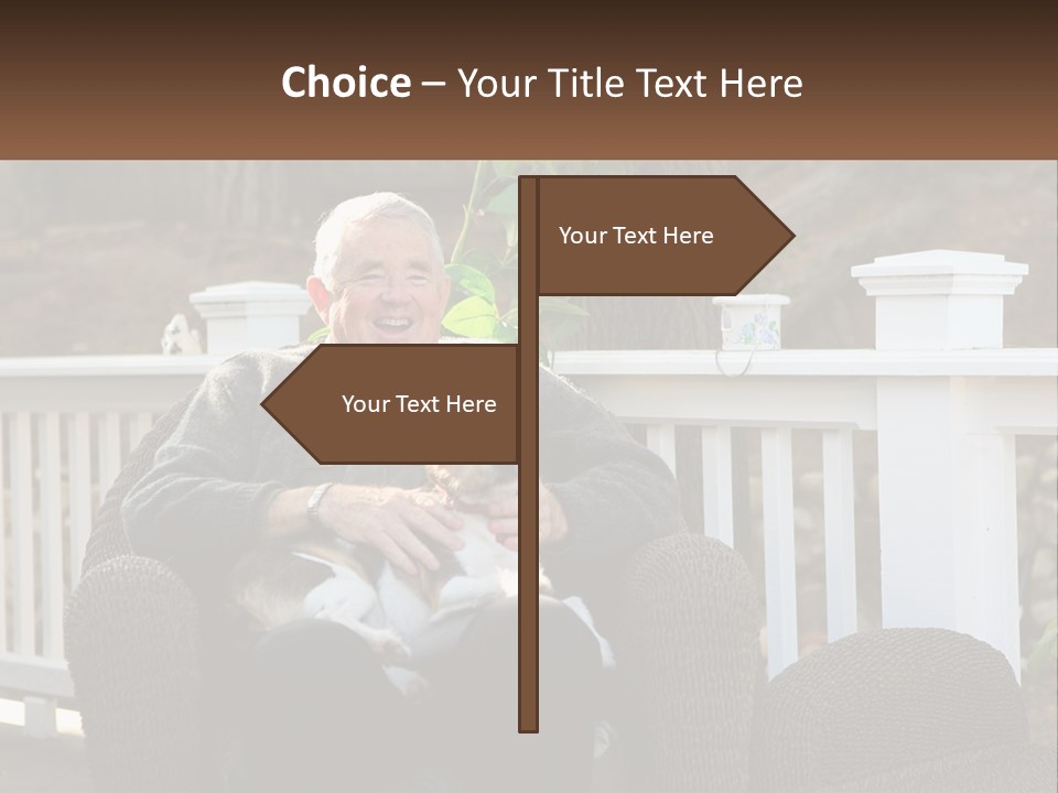 A Man Sitting On A Chair Holding A Dog PowerPoint Template