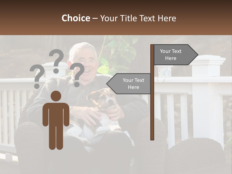 A Man Sitting On A Chair Holding A Dog PowerPoint Template