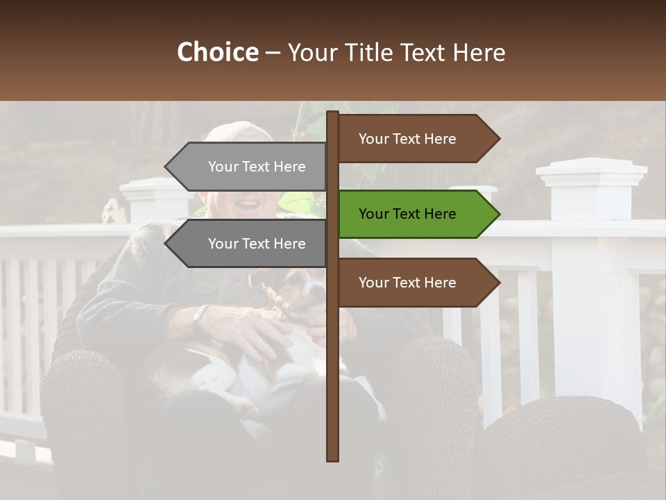 A Man Sitting On A Chair Holding A Dog PowerPoint Template