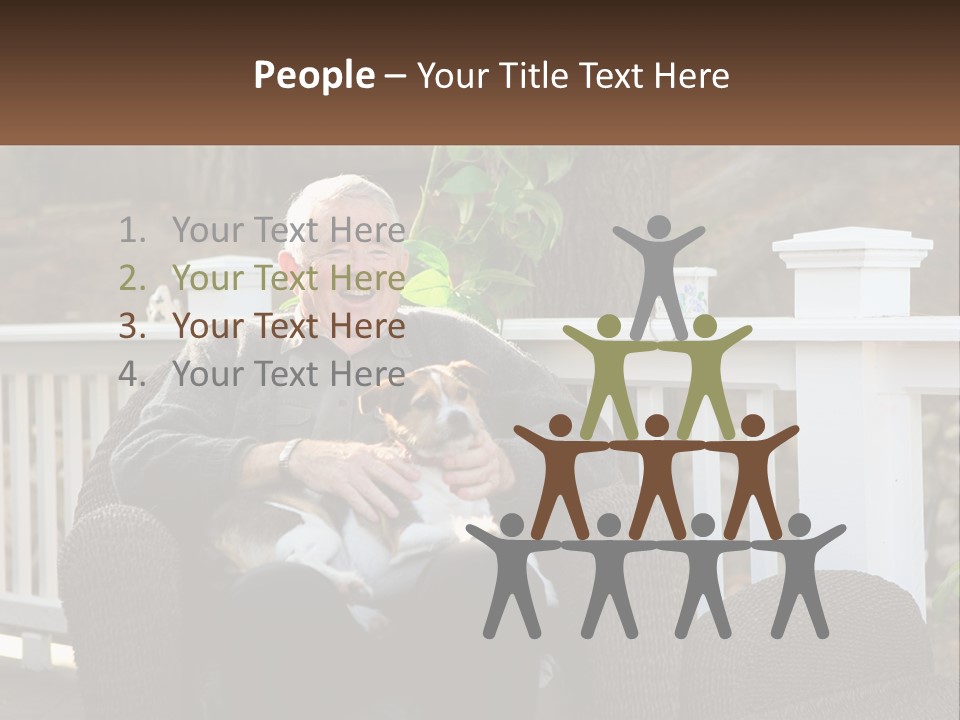 A Man Sitting On A Chair Holding A Dog PowerPoint Template