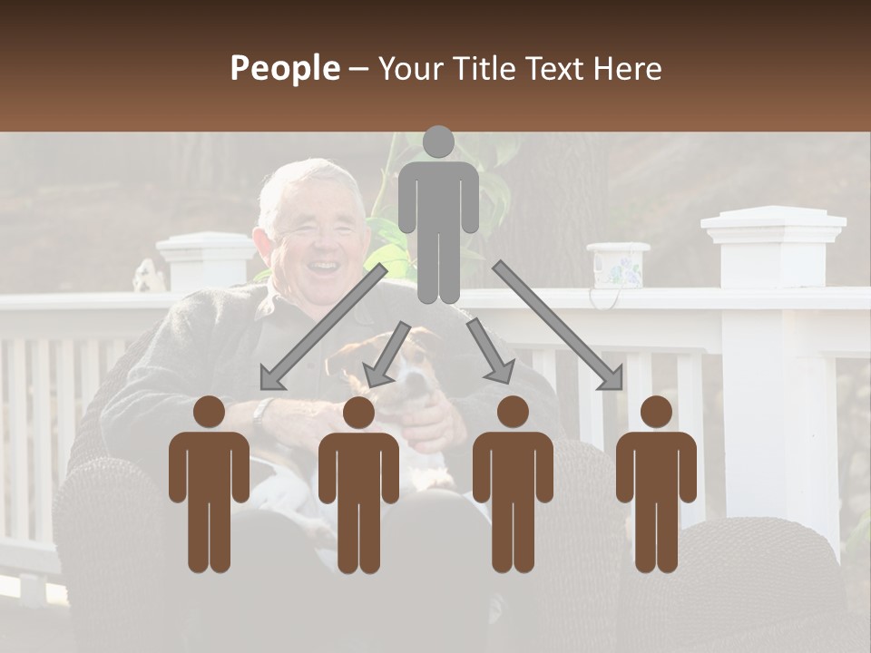 A Man Sitting On A Chair Holding A Dog PowerPoint Template