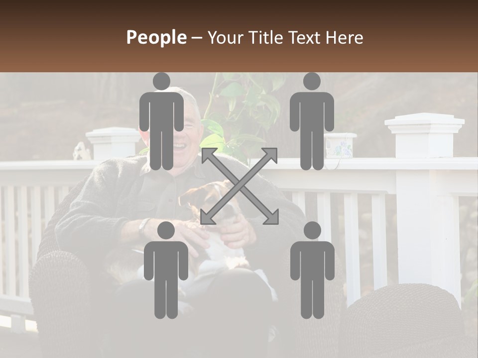 A Man Sitting On A Chair Holding A Dog PowerPoint Template