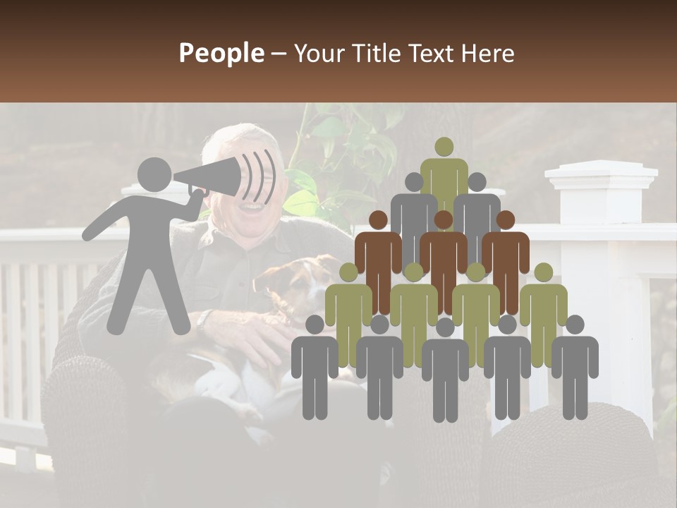 A Man Sitting On A Chair Holding A Dog PowerPoint Template