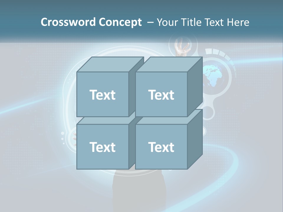 A Woman Holding Her Hand Up In Front Of A World Map PowerPoint Template