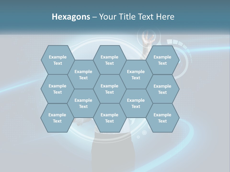 A Woman Holding Her Hand Up In Front Of A World Map PowerPoint Template