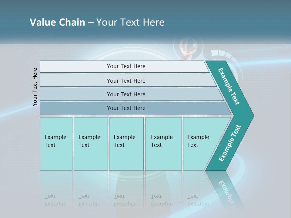 A Woman Holding Her Hand Up In Front Of A World Map PowerPoint Template