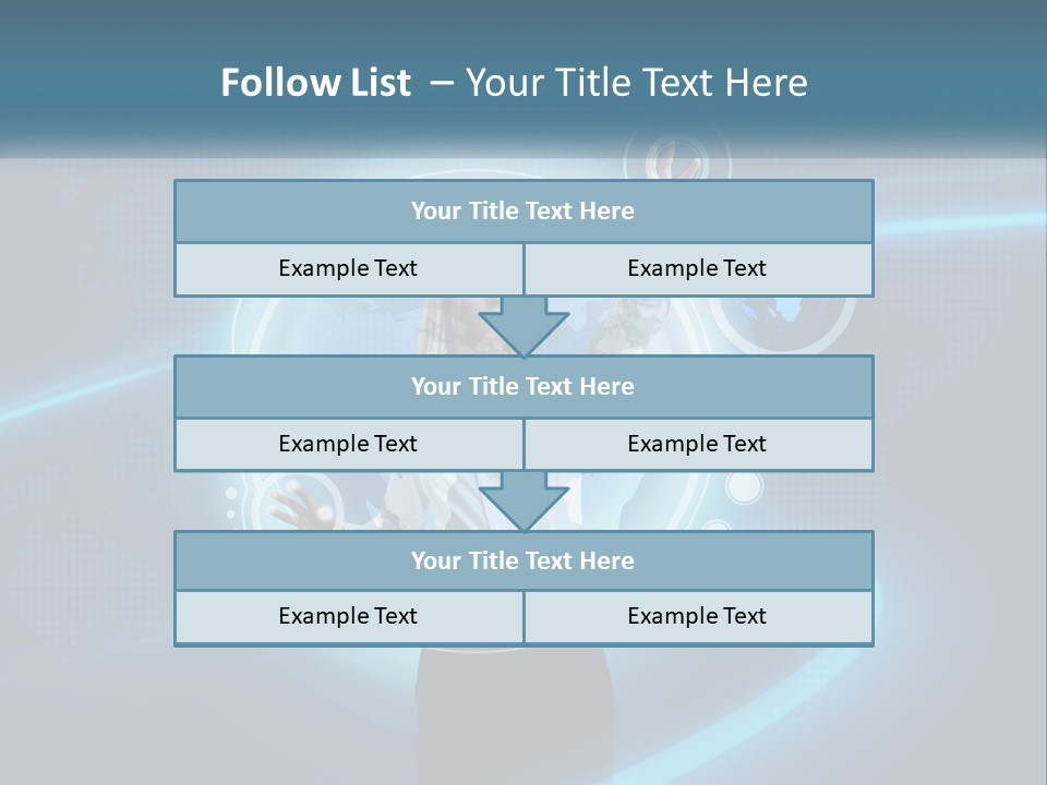 A Woman Holding Her Hand Up In Front Of A World Map PowerPoint Template
