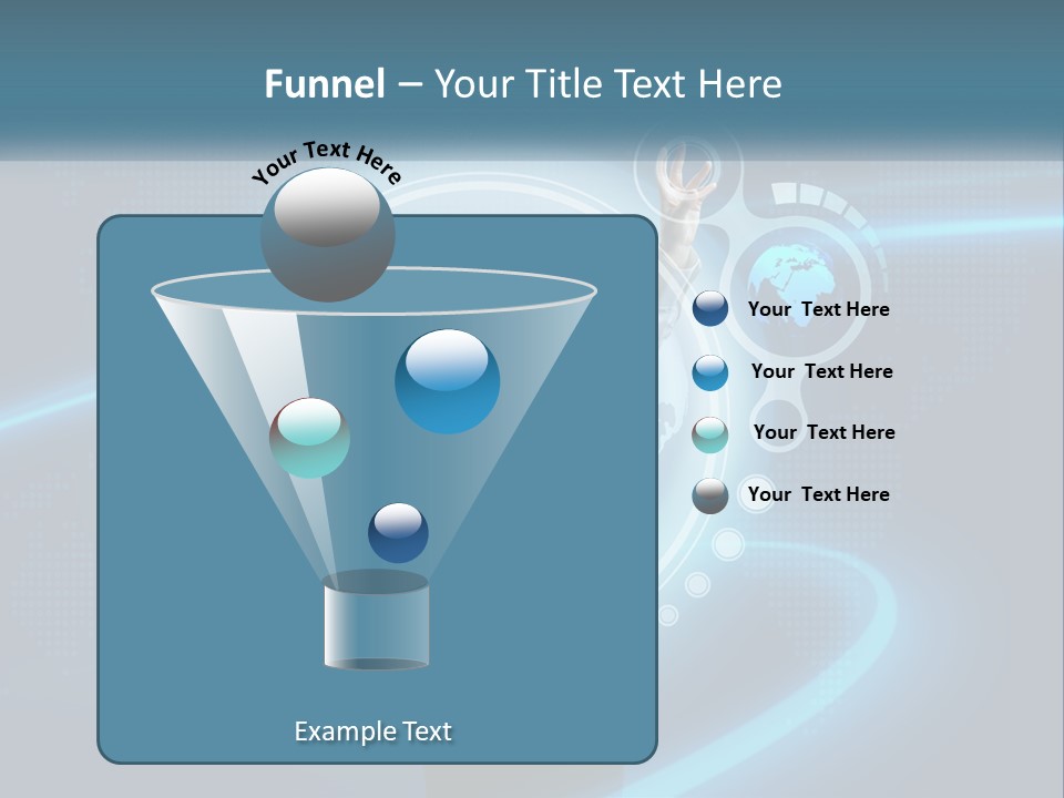 A Woman Holding Her Hand Up In Front Of A World Map PowerPoint Template