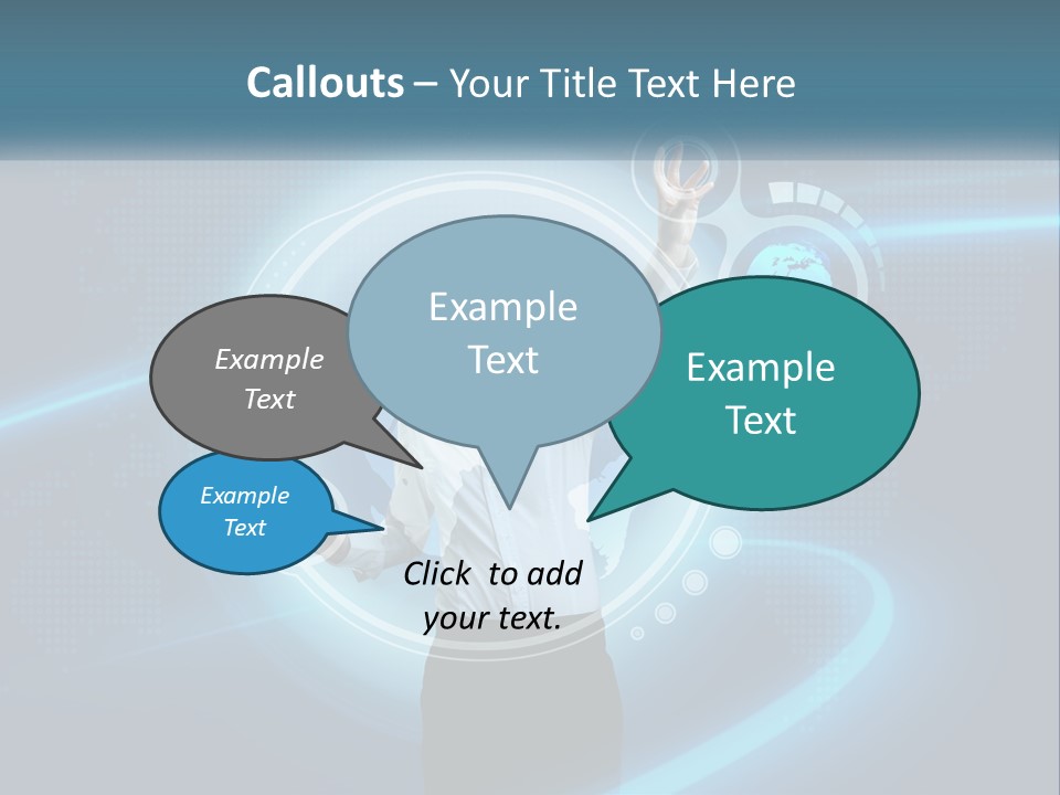 A Woman Holding Her Hand Up In Front Of A World Map PowerPoint Template