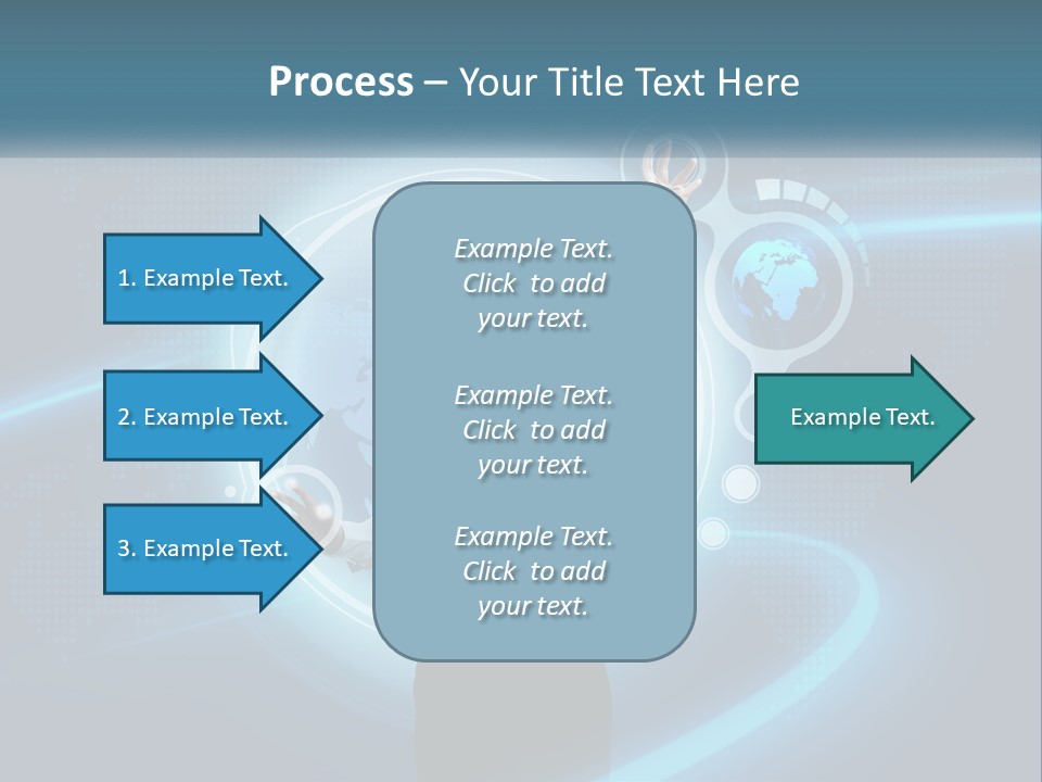 A Woman Holding Her Hand Up In Front Of A World Map PowerPoint Template