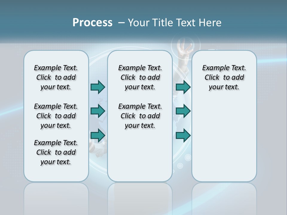 A Woman Holding Her Hand Up In Front Of A World Map PowerPoint Template