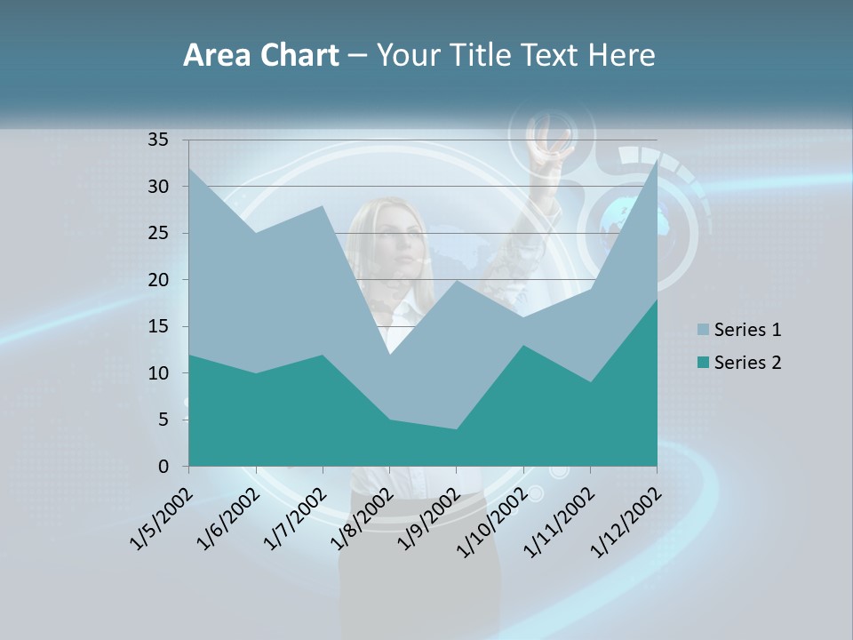 A Woman Holding Her Hand Up In Front Of A World Map PowerPoint Template