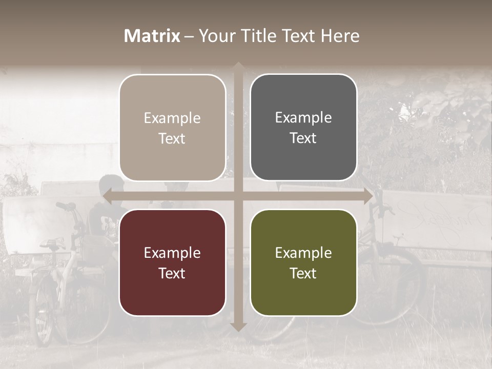 Two Boys Sitting On A Bench In A Park PowerPoint Template