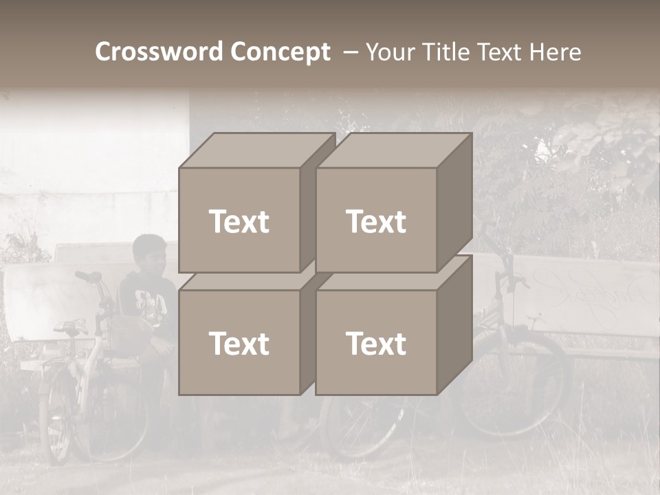 Two Boys Sitting On A Bench In A Park PowerPoint Template