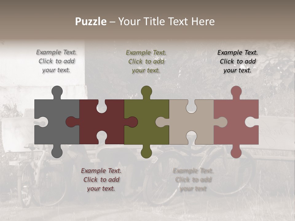 Two Boys Sitting On A Bench In A Park PowerPoint Template