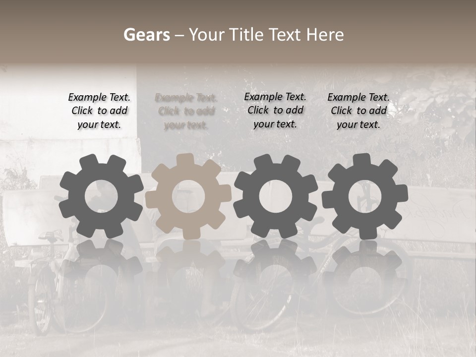 Two Boys Sitting On A Bench In A Park PowerPoint Template