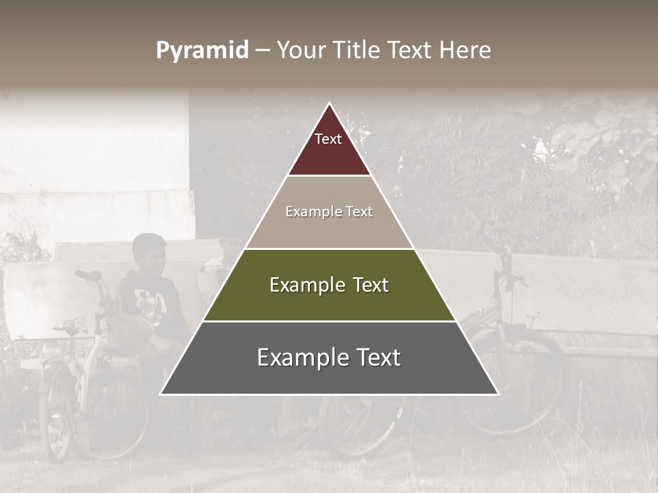 Two Boys Sitting On A Bench In A Park PowerPoint Template